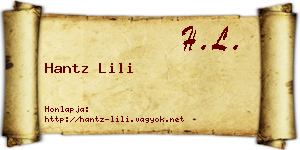 Hantz Lili névjegykártya
